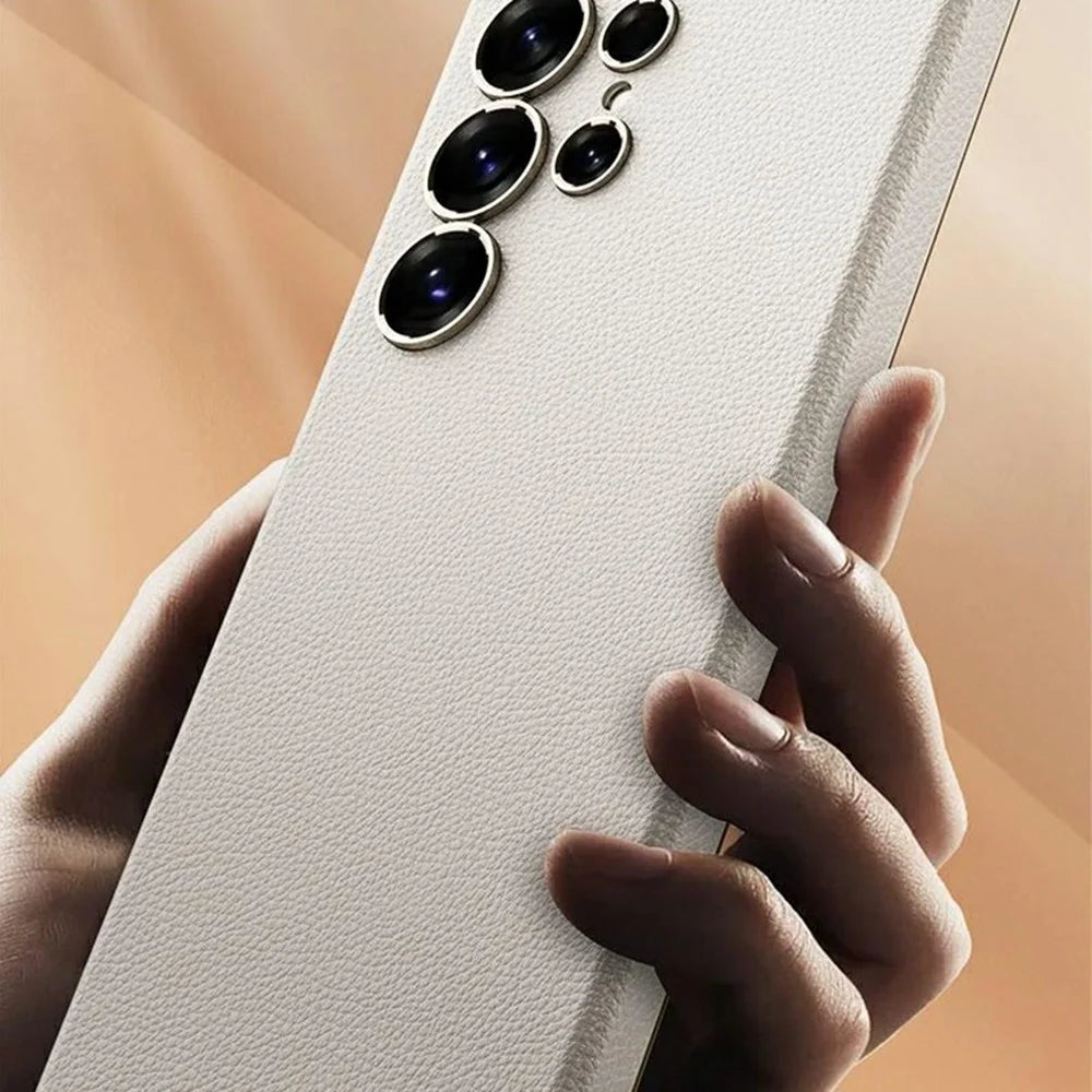 GKK For Samsung Galaxy S23 Ultra Case Electroplated PU + PC Phone Back Cover - Carbon Fiber Texture - 5