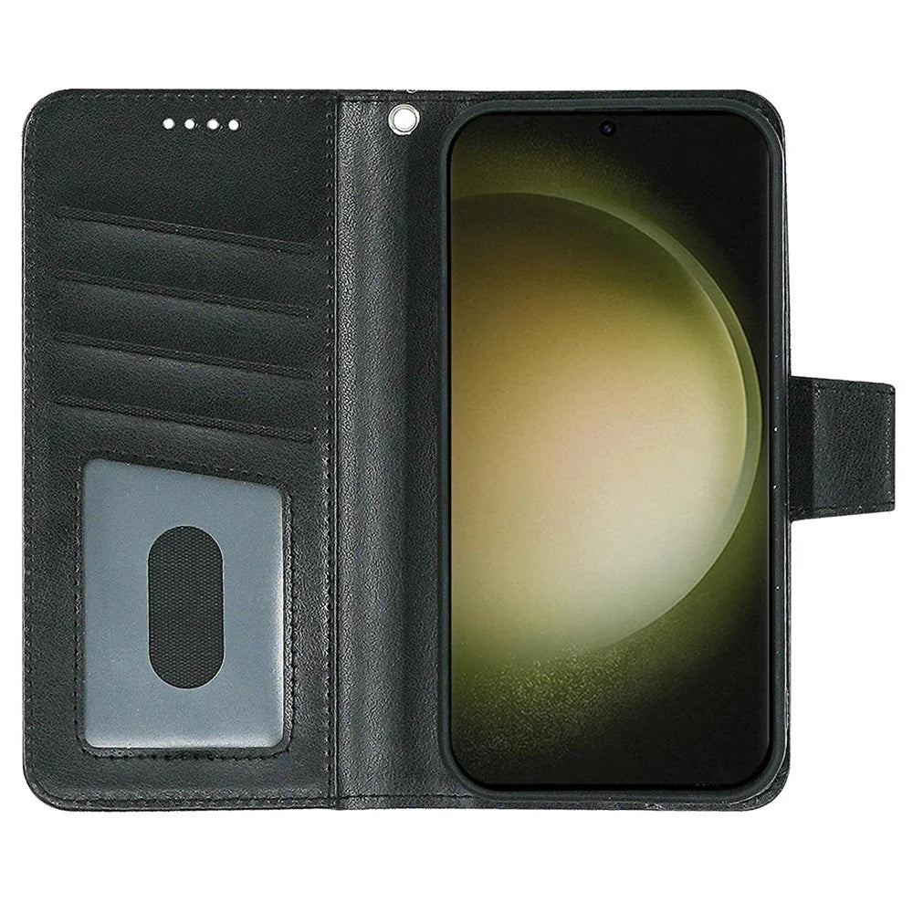 For Samsung Galaxy S25 Ultra Case Stand Card Holder Wallet Leather Phone Cover - Black - 2