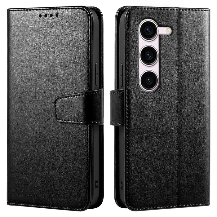 For Samsung Galaxy S23+ Case Stand Card Holder Wallet Leather Phone Cover - Black - 1