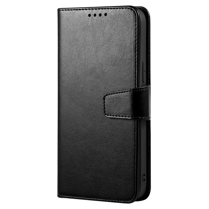 For Samsung Galaxy S23+ Case Stand Card Holder Wallet Leather Phone Cover - Black - 5