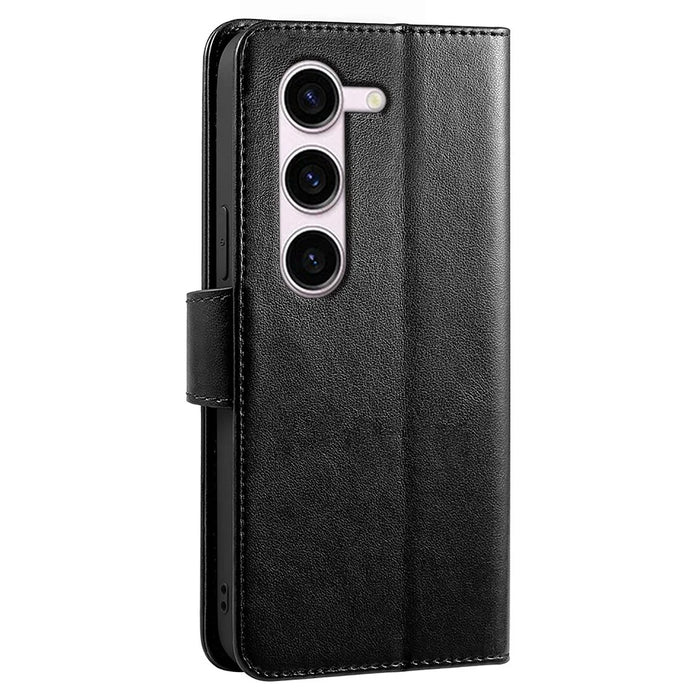 For Samsung Galaxy S23+ Case Stand Card Holder Wallet Leather Phone Cover - Black - 6
