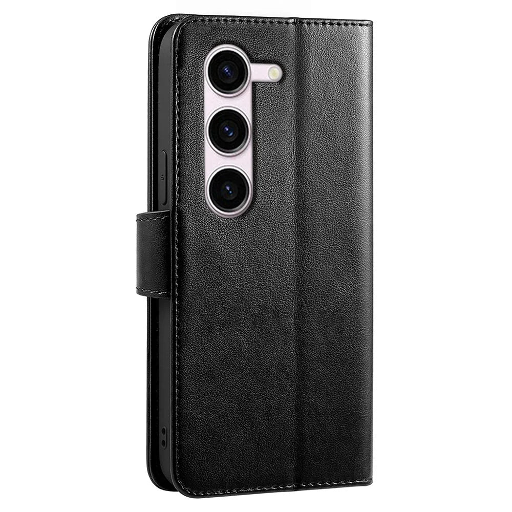 For Samsung Galaxy S23 Case Stand Card Holder Wallet Leather Phone Cover - Black - 6