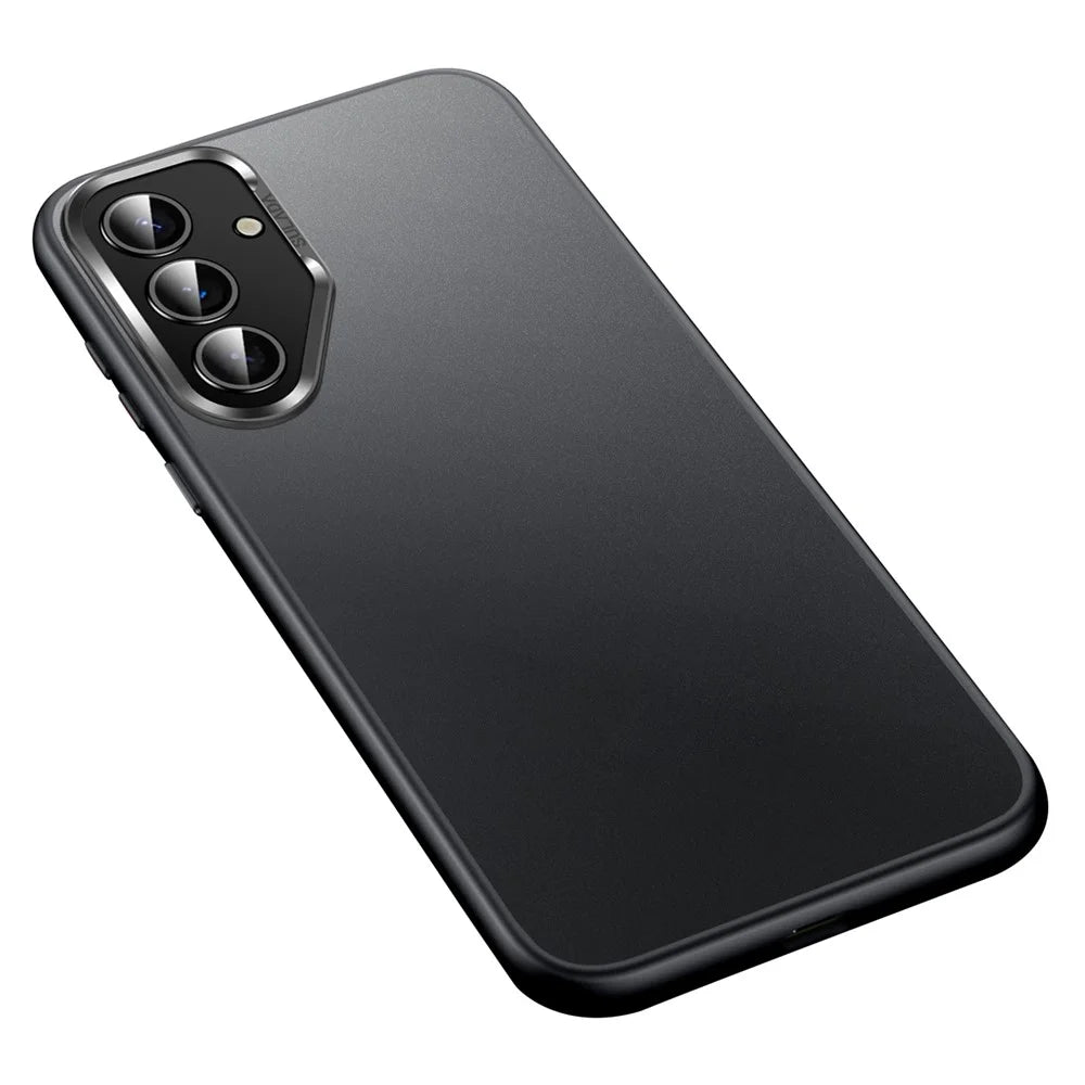 SULADA For Samsung Galaxy S25 Case PC+TPU Shockproof Matte Phone Protector Cover - Black - 1