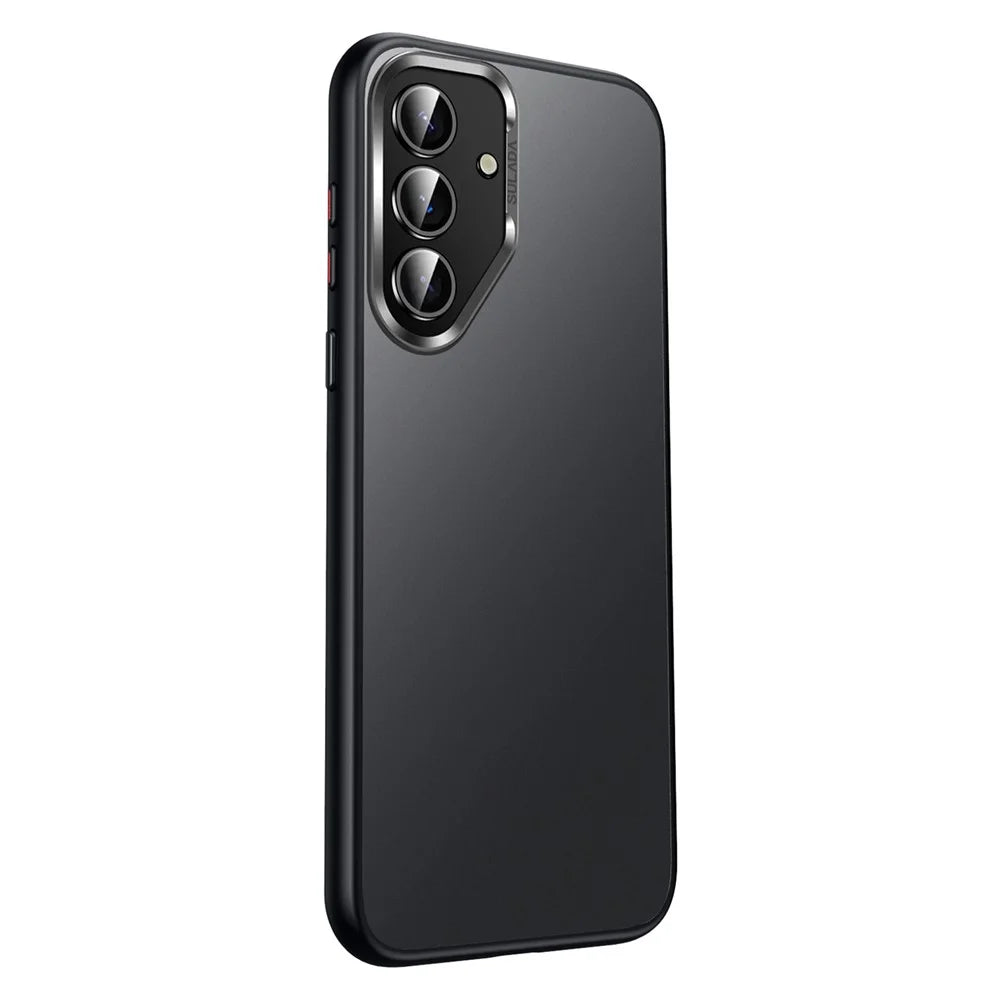 SULADA For Samsung Galaxy S25 Case PC+TPU Shockproof Matte Phone Protector Cover - Black - 2