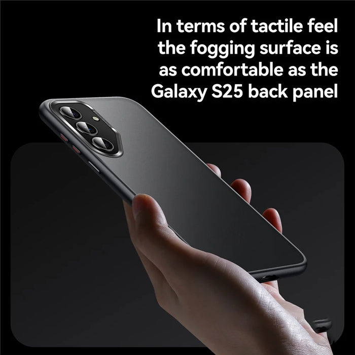 SULADA For Samsung Galaxy S25 Case PC+TPU Shockproof Matte Phone Protector Cover - Black - 3