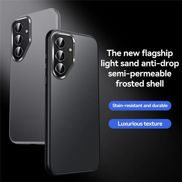 SULADA For Samsung Galaxy S25 Case PC+TPU Shockproof Matte Phone Protector Cover - Black - 4
