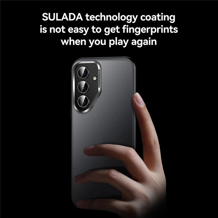 SULADA For Samsung Galaxy S25 Case PC+TPU Shockproof Matte Phone Protector Cover - Black - 6