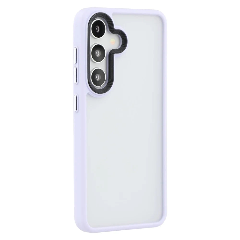 For Samsung Galaxy S25 Case Skin Touch Matte Anti-Scratch PC + TPU Phone Back Cover - Light Purple - 1