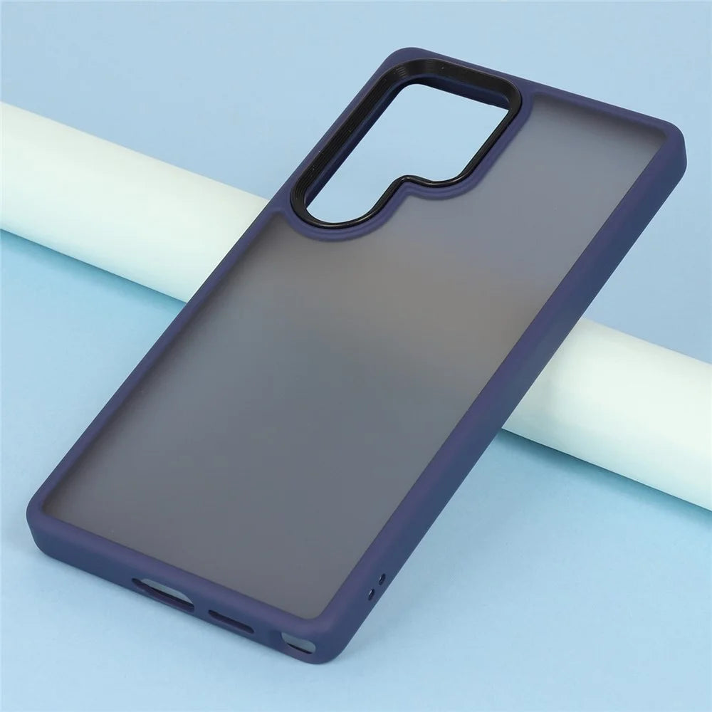 For Samsung Galaxy S25 Ultra Case Skin Touch Matte Anti-Scratch PC + TPU Phone Back Cover - Sapphire - 5