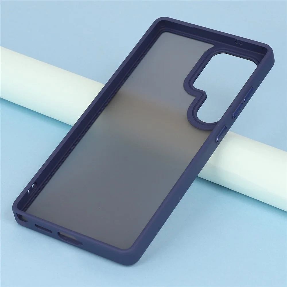 For Samsung Galaxy S25 Ultra Case Skin Touch Matte Anti-Scratch PC + TPU Phone Back Cover - Sapphire - 6
