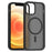 For iPhone 12 Pro / 12 Case Compatible with MagSafe TPU Frame Acrylic Back Phone Cover Skin Touch - Black - 1