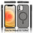 For iPhone 12 Pro / 12 Case Compatible with MagSafe TPU Frame Acrylic Back Phone Cover Skin Touch - Black - 6