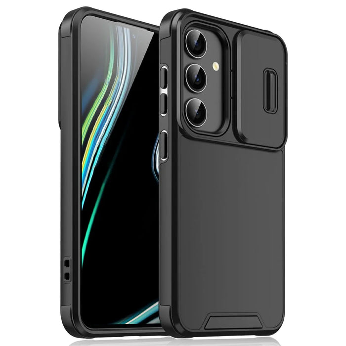 For Samsung Galaxy A16 5G  /  4G Case PC + TPU Shell with Slide Camera Phone Cover - Black - 1