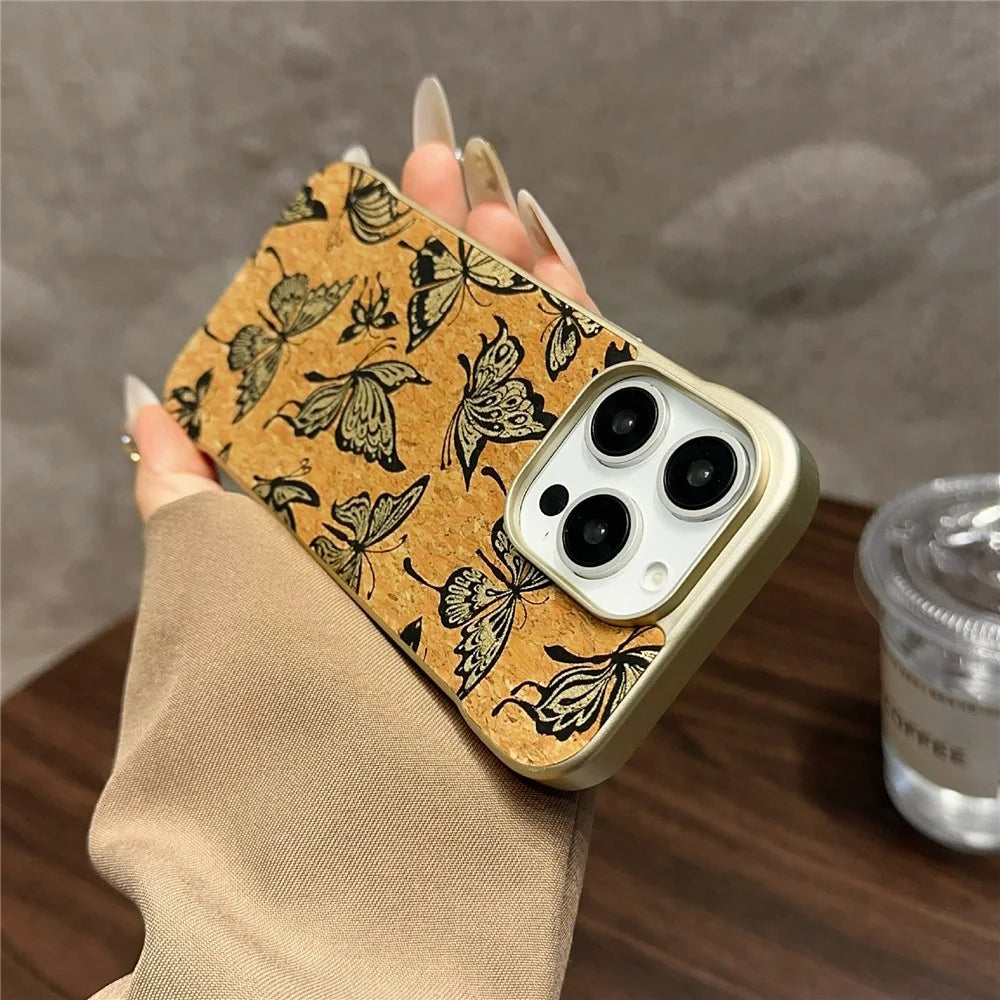 A18 For iPhone 16 Pro Max Invisible Magnetic Case Compatible with MagSafe PC Baked Paint Phone Back Cover - Golden Butterfly - 6