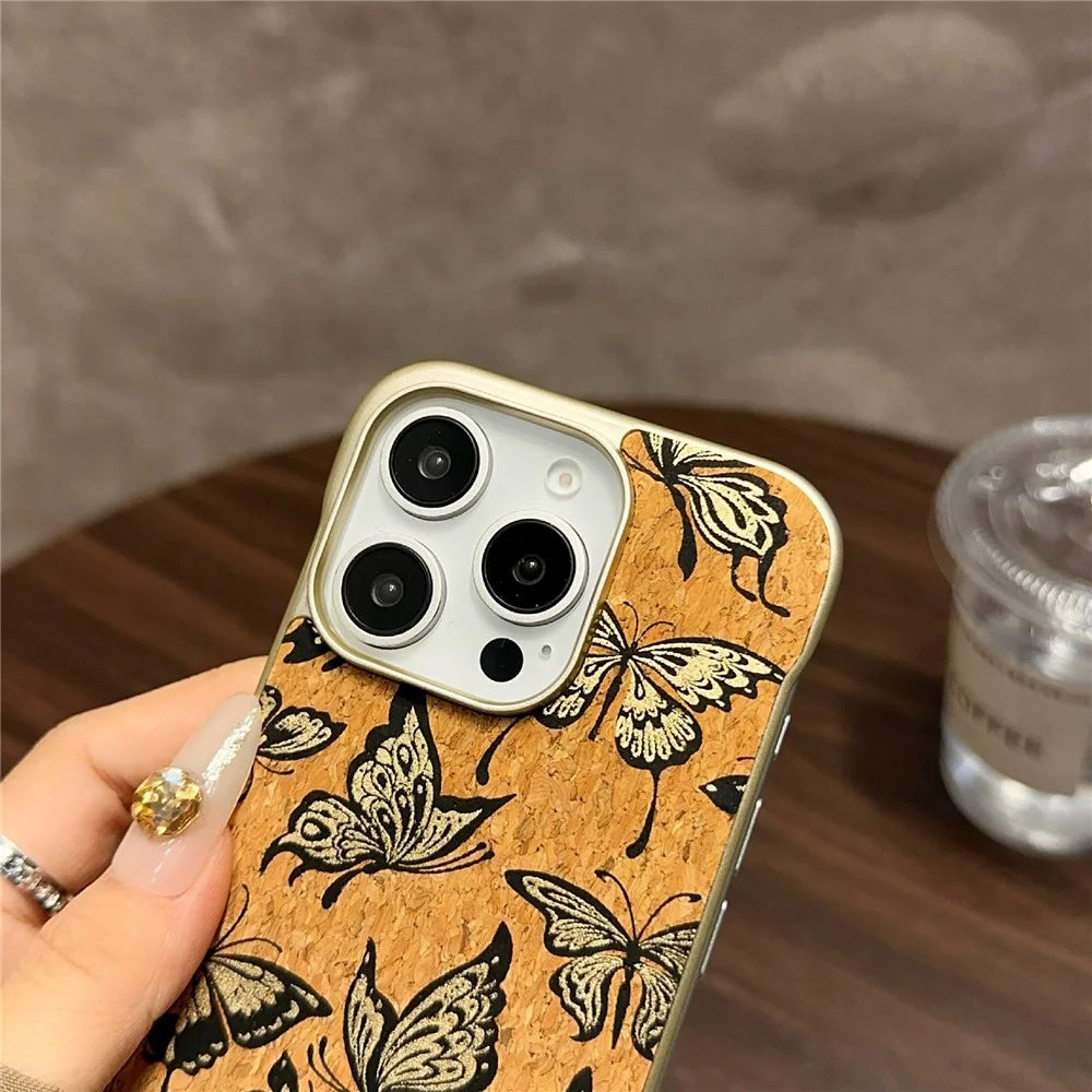 A18 For iPhone 16 Pro Max Invisible Magnetic Case Compatible with MagSafe PC Baked Paint Phone Back Cover - Golden Butterfly - 7