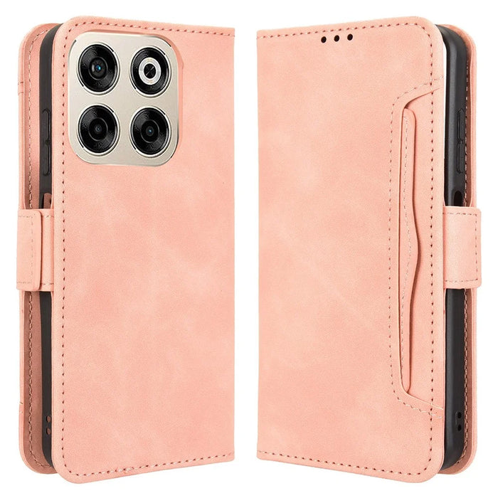 For ZTE Blade V70  /  nubia V70 Leather Case Phone Wallet Cover with Multiple Card Slots - Pink - 1