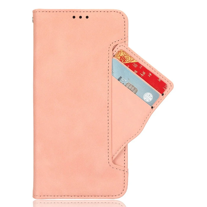 For ZTE Blade V70  /  nubia V70 Leather Case Phone Wallet Cover with Multiple Card Slots - Pink - 2