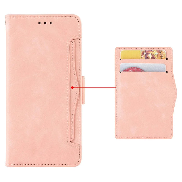 For ZTE Blade V70  /  nubia V70 Leather Case Phone Wallet Cover with Multiple Card Slots - Pink - 6