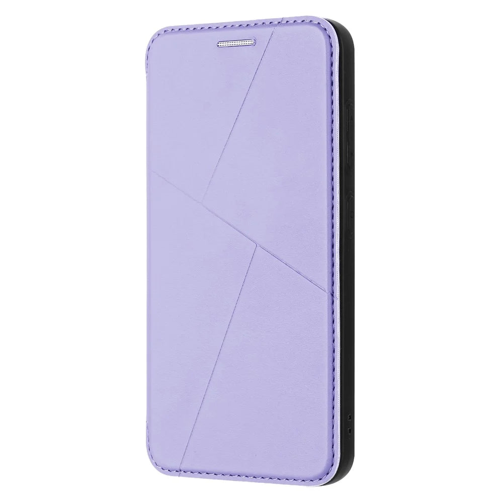 For Samsung Galaxy S25+ Case Magnetic Closure Card Slot Leather Flip Phone Cover - Purple - 4