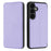For Samsung Galaxy A34 5G Case Magnetic Closure Card Slot Leather Flip Phone Cover - Purple - 1