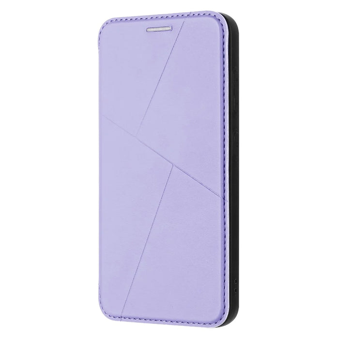 For Samsung Galaxy A34 5G Case Magnetic Closure Card Slot Leather Flip Phone Cover - Purple - 4