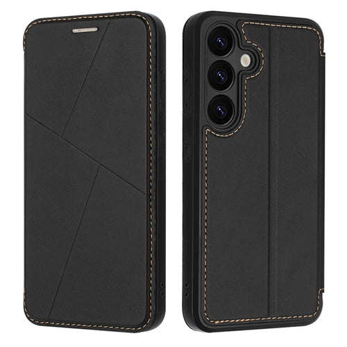 For Samsung Galaxy A54 5G Case Magnetic Closure Card Slot Leather Flip Phone Cover - Black - 1