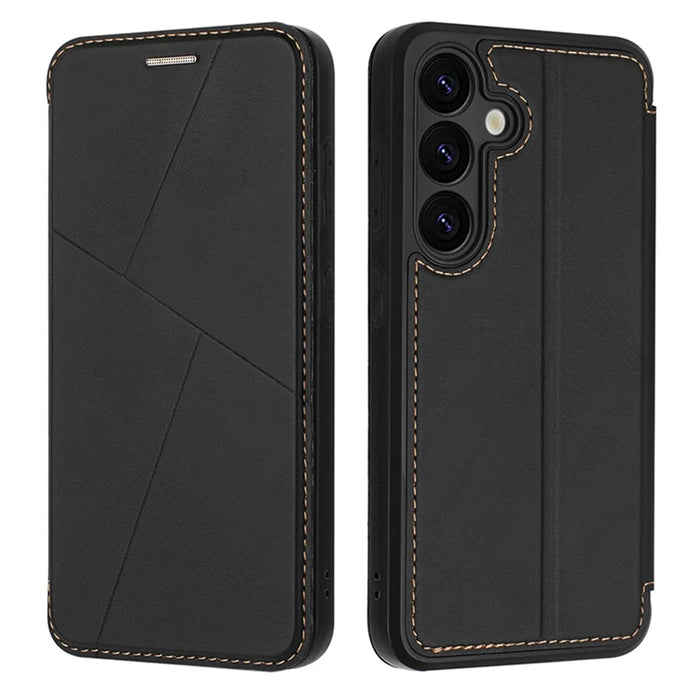For Samsung Galaxy A54 5G Case Magnetic Closure Card Slot Leather Flip Phone Cover - Black - 1