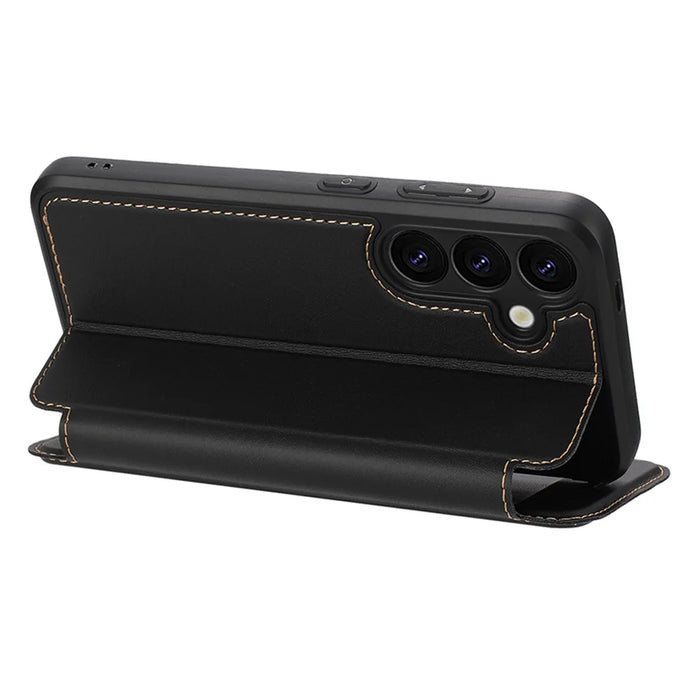 For Samsung Galaxy A54 5G Case Magnetic Closure Card Slot Leather Flip Phone Cover - Black - 3