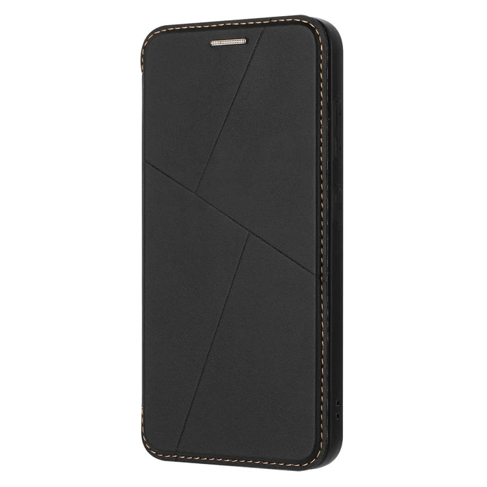 For Samsung Galaxy A54 5G Case Magnetic Closure Card Slot Leather Flip Phone Cover - Black - 4