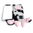 For Google Pixel 9 Pro Fold 5G Case Fluffy Cute Cow Winter Plush Inner TPU Phone Cover - Black - 5