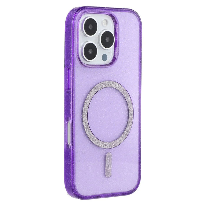 For iPhone 16 Pro Max Case Compatible with MagSafe 2.0mm PC + TPU Glitter Phone Cover - Purple - 1