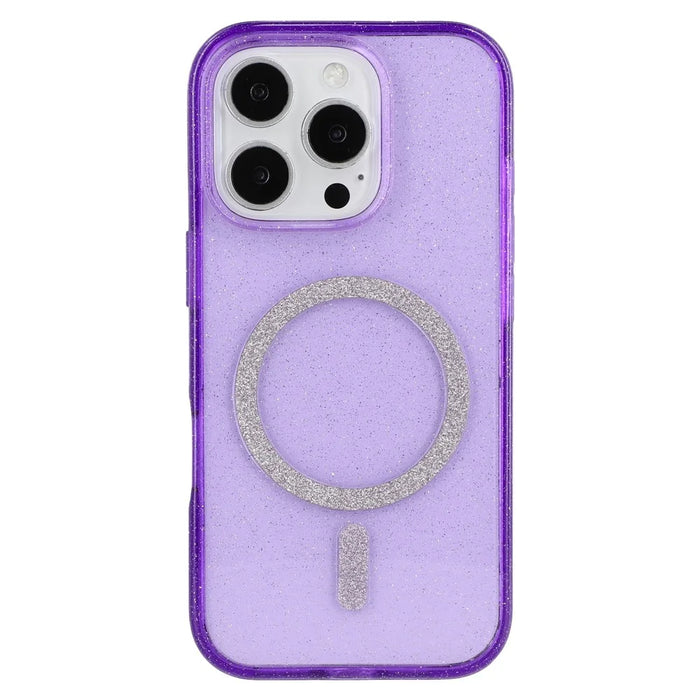 For iPhone 16 Pro Max Case Compatible with MagSafe 2.0mm PC + TPU Glitter Phone Cover - Purple - 4