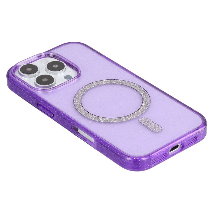 For iPhone 16 Pro Max Case Compatible with MagSafe 2.0mm PC + TPU Glitter Phone Cover - Purple - 5