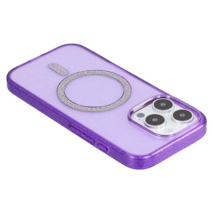 For iPhone 16 Pro Max Case Compatible with MagSafe 2.0mm PC + TPU Glitter Phone Cover - Purple - 6
