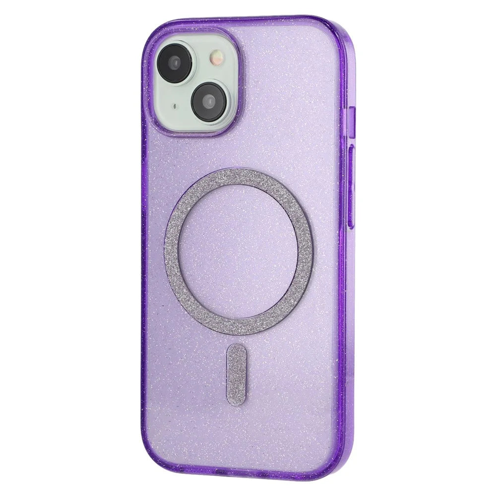 For iPhone 13 Case Compatible with MagSafe 2.0mm PC + TPU Glitter Phone Cover - Purple - 3