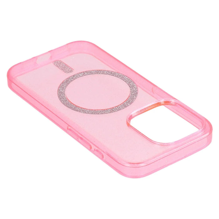 For iPhone 14 Pro Case Compatible with MagSafe 2.0mm PC + TPU Glitter Phone Cover - Pink - 6