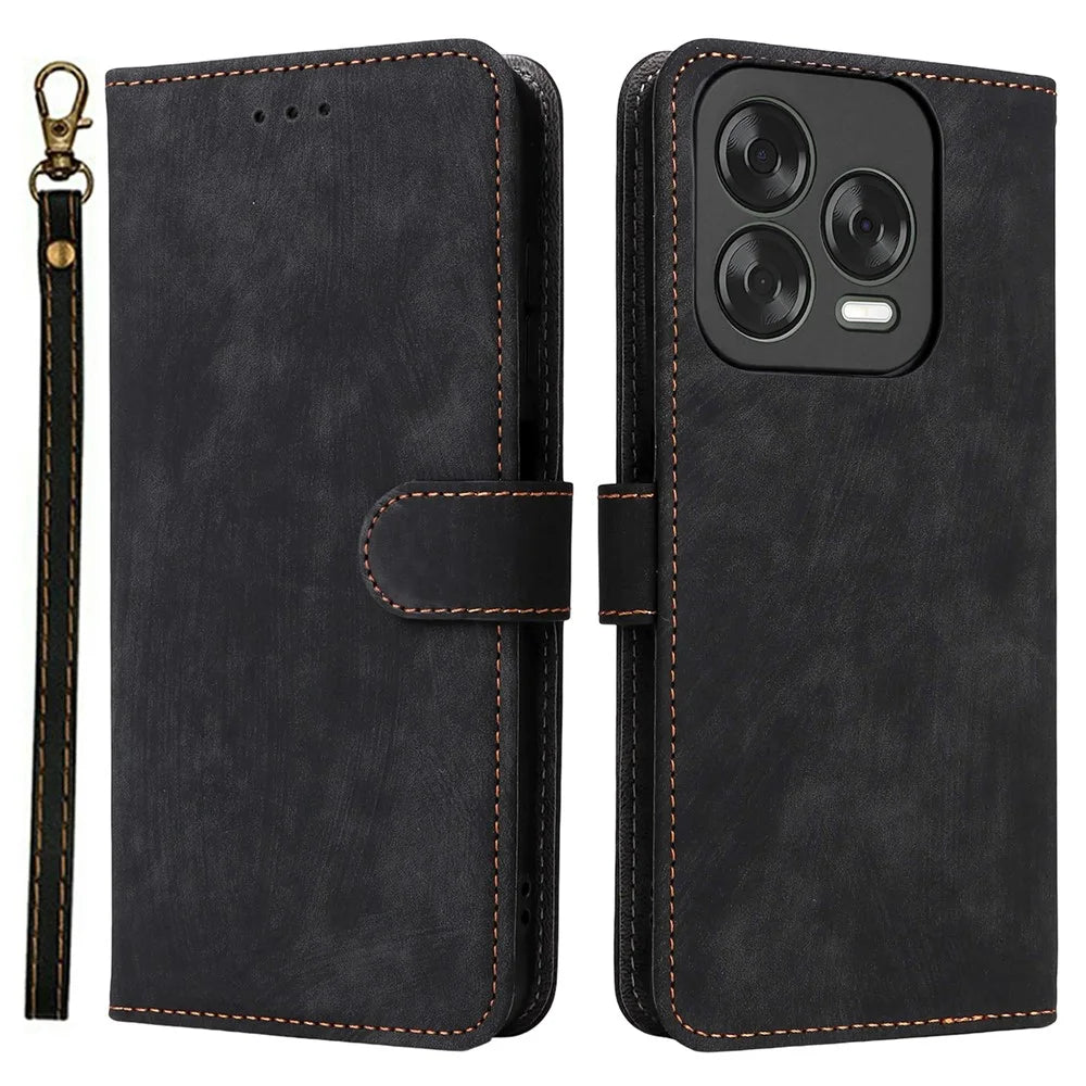 Wallet Case For ZTE Blade V70 Design  /  nubia V70 Design  /  Blade V70 Vita RFID Blocking PU Leather Cover Stand View - Black - 1
