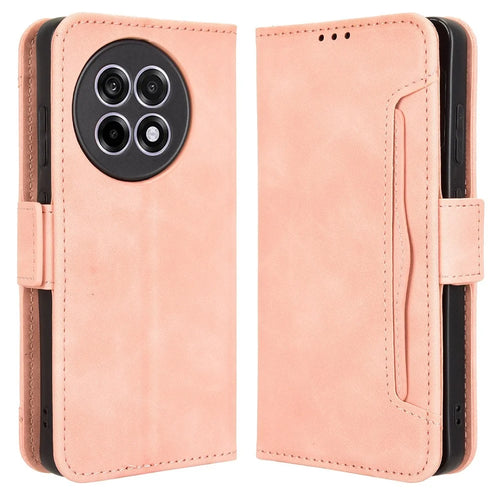 Leather Case for OnePlus 13R 5G / Ace 5 5G / Ace 5 Pro 5G Phone Wallet Cover with Multiple Card Slots - Pink - 1