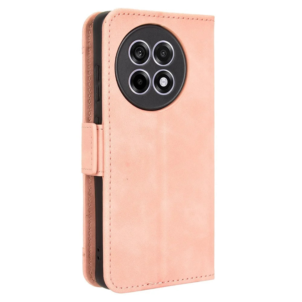 Leather Case for OnePlus 13R 5G / Ace 5 5G / Ace 5 Pro 5G Phone Wallet Cover with Multiple Card Slots - Pink - 7
