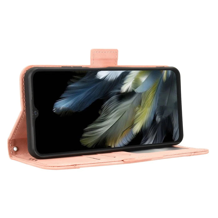 Leather Case for Blackview Wave 8 / Wave 8C / Oscal Flat 2 Phone Wallet Cover with Multiple Card Slots - Pink - 4