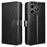 Leather Case for Blackview Wave 8 / Wave 8C / Oscal Flat 2 Crazy Horse Texture Phone Wallet Cover - Black - 1