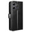 Leather Case for Blackview Wave 8 / Wave 8C / Oscal Flat 2 Crazy Horse Texture Phone Wallet Cover - Black - 6