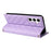 For Samsung Galaxy S25 Case Suction Cup PU Leather Wallet Phone Cover with Straps - Purple - 3
