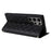 For Samsung Galaxy S25 Ultra Case Suction Cup PU Leather Wallet Phone Cover with Straps - Black - 3