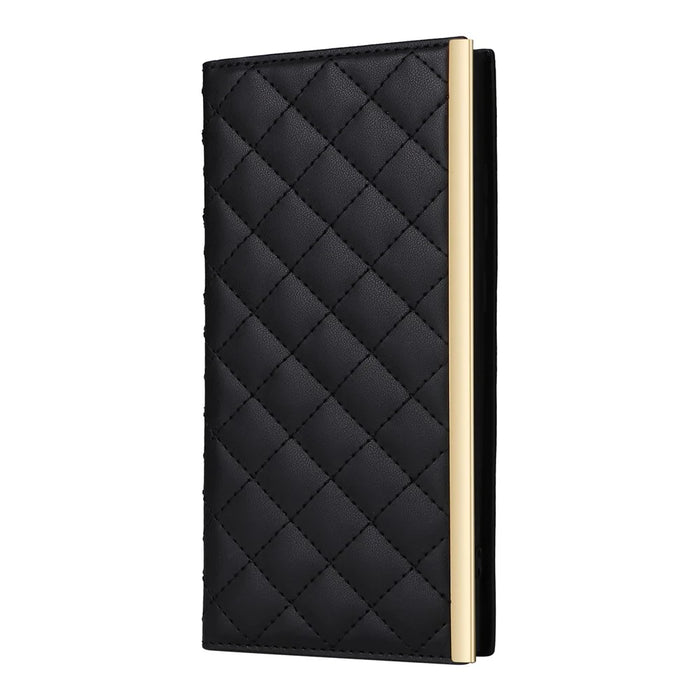 For Samsung Galaxy S25 Ultra Case Suction Cup PU Leather Wallet Phone Cover with Straps - Black - 6