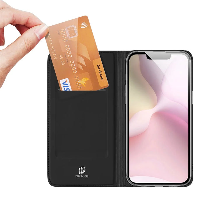 DUX DUCIS Skin Pro Series For iPhone 17e / 16e Case Leather Stand Cover Card Holder - Black - 2