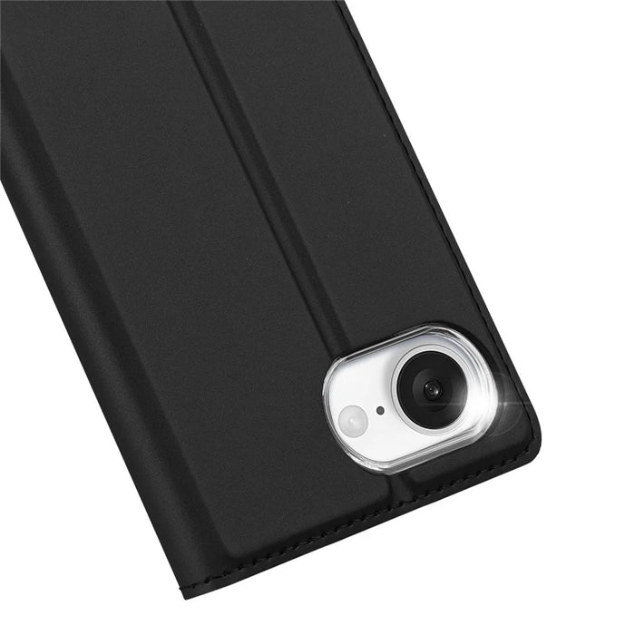 DUX DUCIS Skin Pro Series For iPhone 17e / 16e Case Leather Stand Cover Card Holder - Black - 3