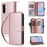 For Samsung Galaxy A56 5G Case Zipper Pocket PU Leather Cover with 9 Card Slots - Rose Gold - 1