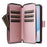 For Samsung Galaxy A56 5G Case Zipper Pocket PU Leather Cover with 9 Card Slots - Rose Gold - 2