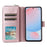 For Samsung Galaxy A56 5G Case Zipper Pocket PU Leather Cover with 9 Card Slots - Rose Gold - 3
